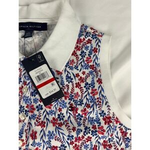 Tommy Hilfiger Sleeveless Polo Dress‎ Floral Print White Red Blue XS